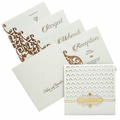 White box laser cut invitation card