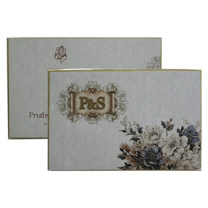 Dusty Grey Padded Invitation Card