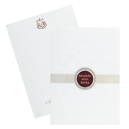 White Pattern Wedding Invitation