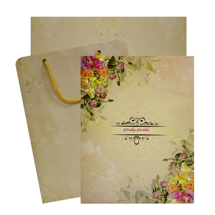Colourful Cream Classic Offset Invitation Card-KNCA211C