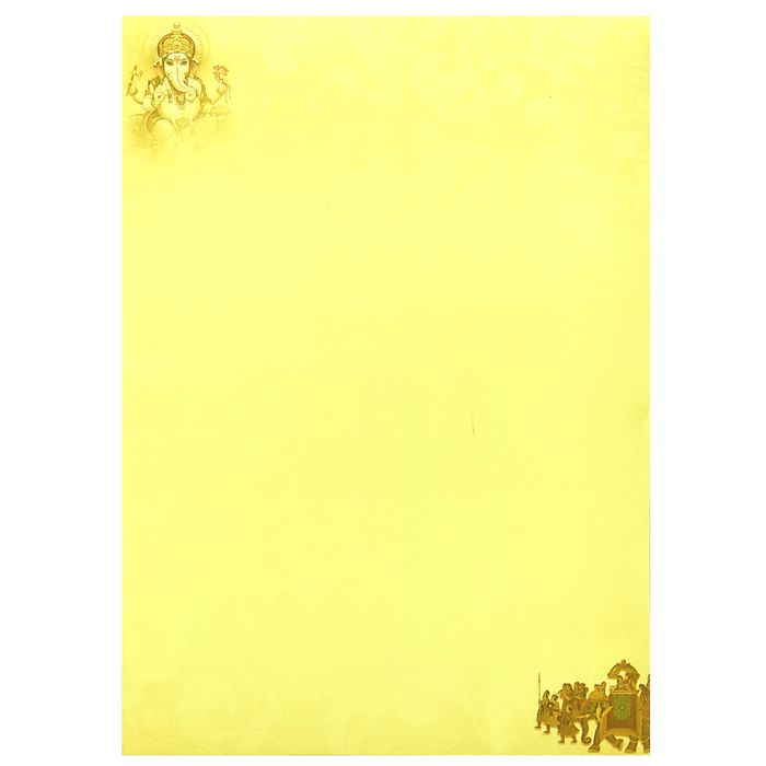 Uncoated Classic Ganesha With Baraat Designer Card-KNKC4040