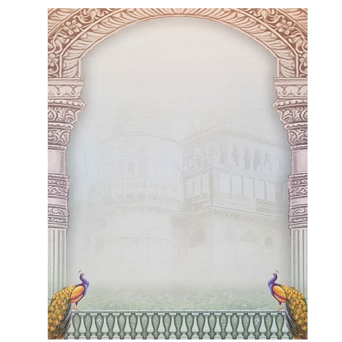 Bride And Groom With Palace View In Gold Foiling Print-KNKJ1095