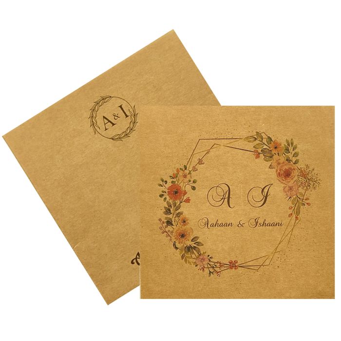 Brown Floral Invitation card
