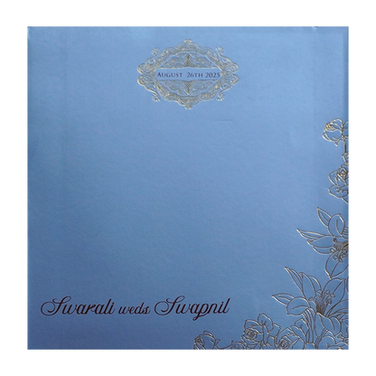 Light Blue Rose Wedding Card