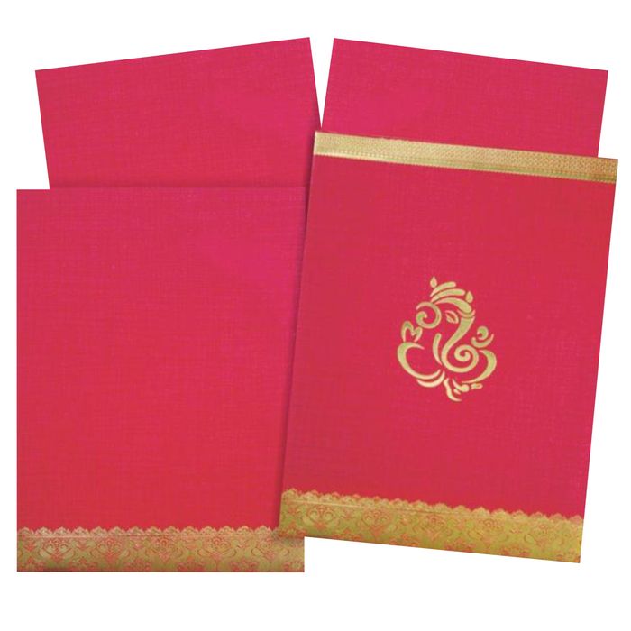 Alluring Cream Shading With Ganesha Theme Wedding Card