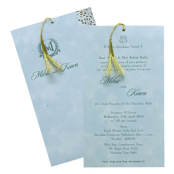 Light Blue Single Sheet Invitation