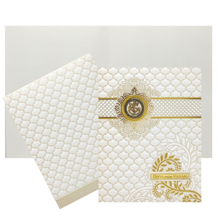 White Wedding Invitation Card-KNJS2056