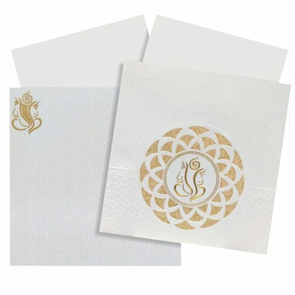 Ganesha With Cut Design Wolly Background Invitation Card-Knk30522