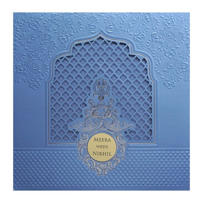 Light Blue MDF Wedding Card