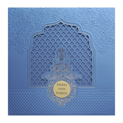 Light Blue MDF Wedding Card