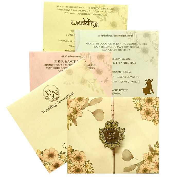 Light Pale Brown Padded Invitation