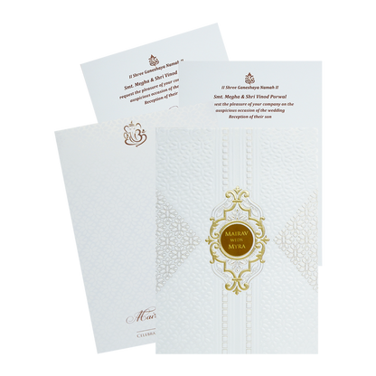 White Acrylic Embossed Wedding Invitation
