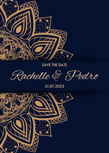 Traditional Blue Aesthetic Wedding Invitation