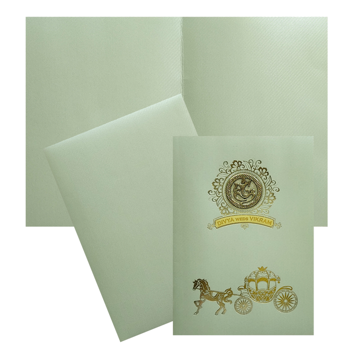Olive Green Texture Sheet Wedding Card
