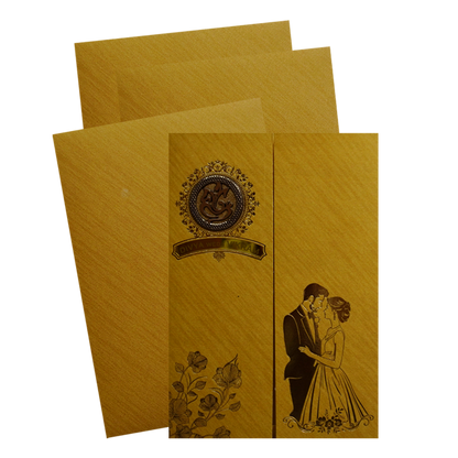 Gold Shiny Ganesha Wedding Card