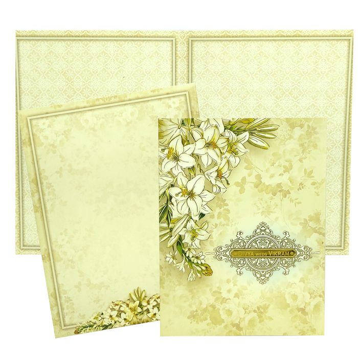 Green Classic White Floral Design With Name Plate-KNKC4047