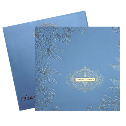 Light Blue Rose Wedding Card