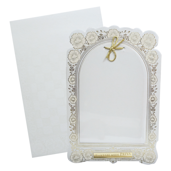 White Floral Board Invitation Card