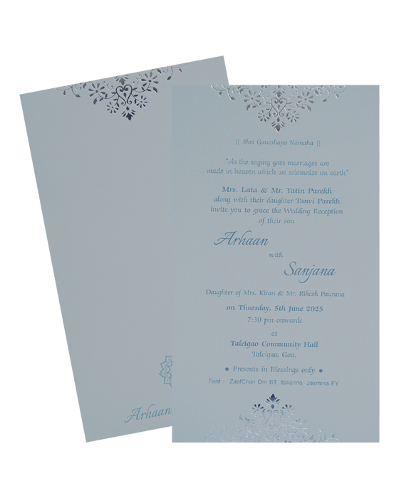 Grey Floral Single Card