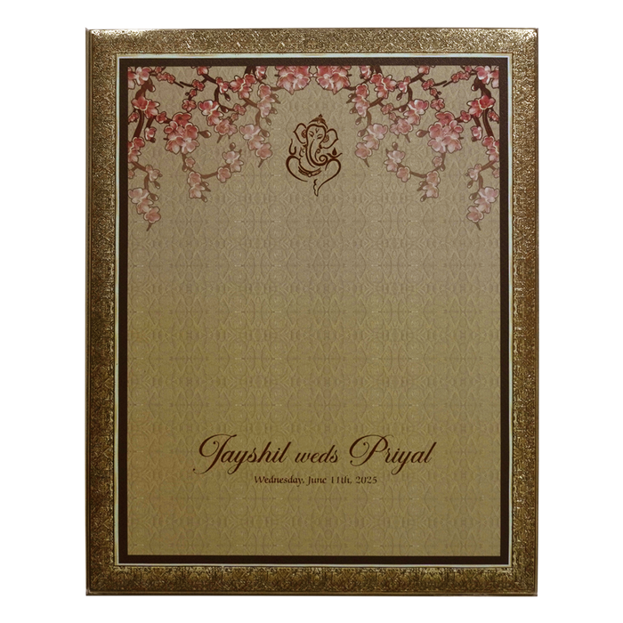 Cream Premium MDF Pop up Wedding Invitation