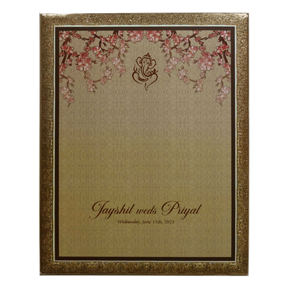 Cream Premium MDF Pop up Wedding Invitation