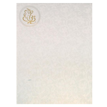 Alluring Ganesha With Flower Cut Gold Foiling Wedding Card - KNK30691