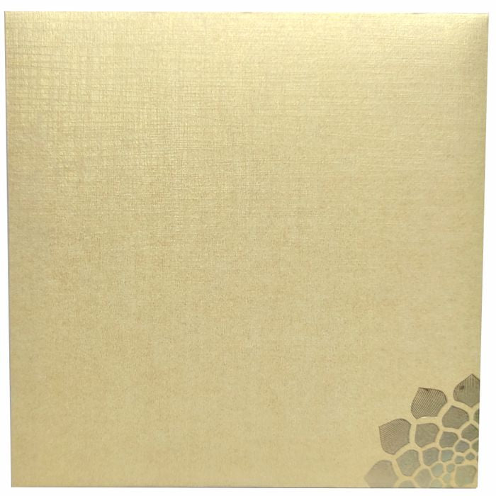 Gold Floral Die Cut With White Wolly Invitation Card-KNW43365