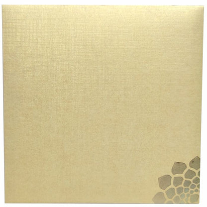 Gold Floral Die Cut With White Wolly Invitation Card-KNW43365