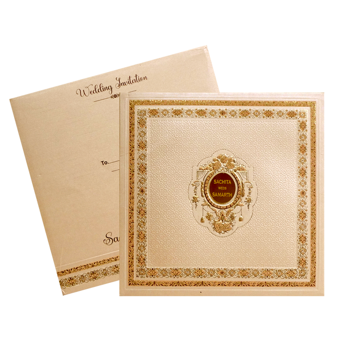 Cream Pink Padded Invitation
