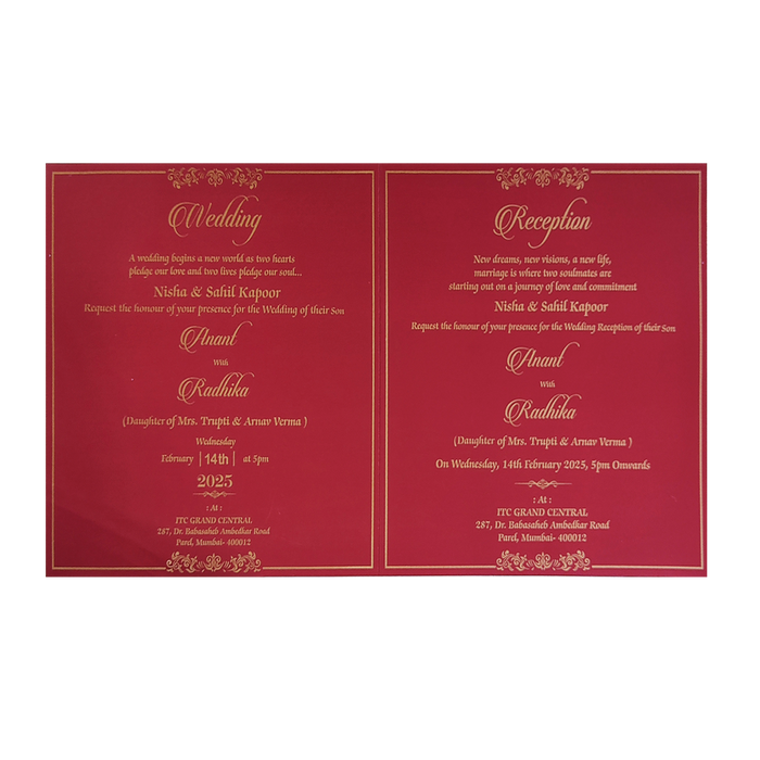 Maroon Mandala Hindu Wedding Card