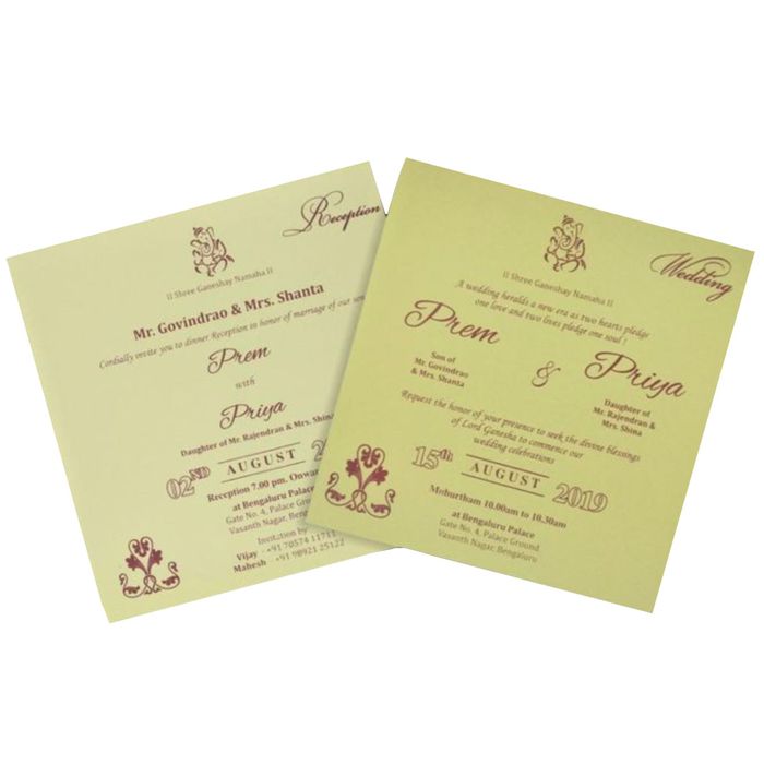 Awestruck Green Shading With Blossom Theme Wedding Card - KND8005G