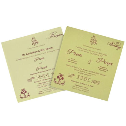 Awestruck Green Shading With Blossom Theme Wedding Card - KND8005G
