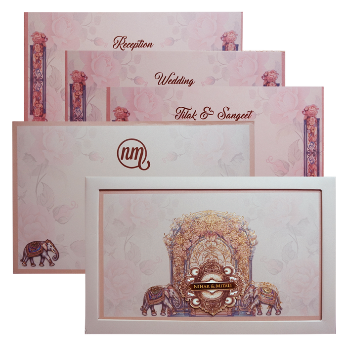Peach Pink Premium Padded Invitation