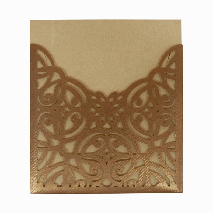 Brown Laser Cut with Acrylic Wedding Invitation Card