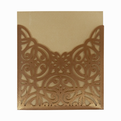 Brown Laser Cut with Acrylic Wedding Invitation Card
