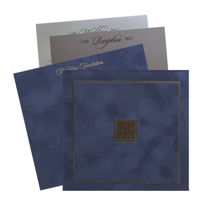 Light Grey Velvet Padded Invitation Card