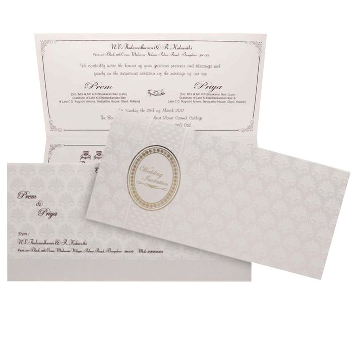 Beautiful Bloom Theme With Gold Foiling Wedding Card - KNK2775