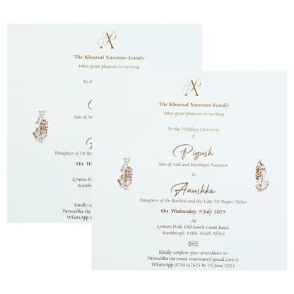 White Ganesh Wedding Card