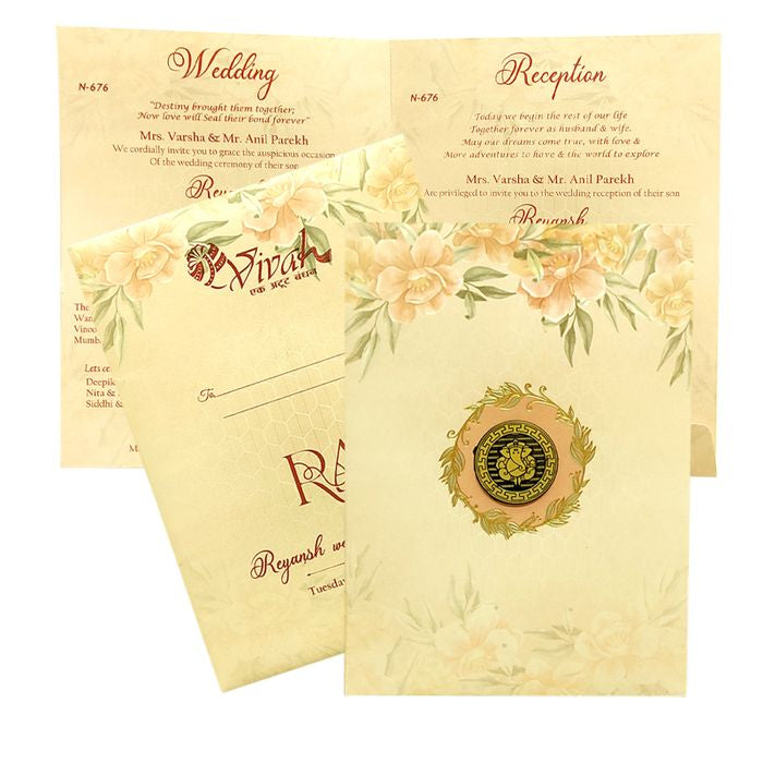 Pale Peach Floral Invitation