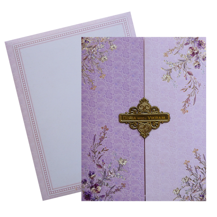 Pastel Pink Floral Wedding Card
