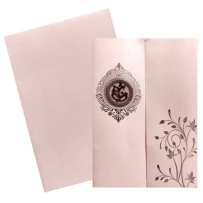 Cream Floral Door Invitation Card