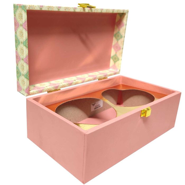 Pink And Green Designer Box Invitation-KBX0103