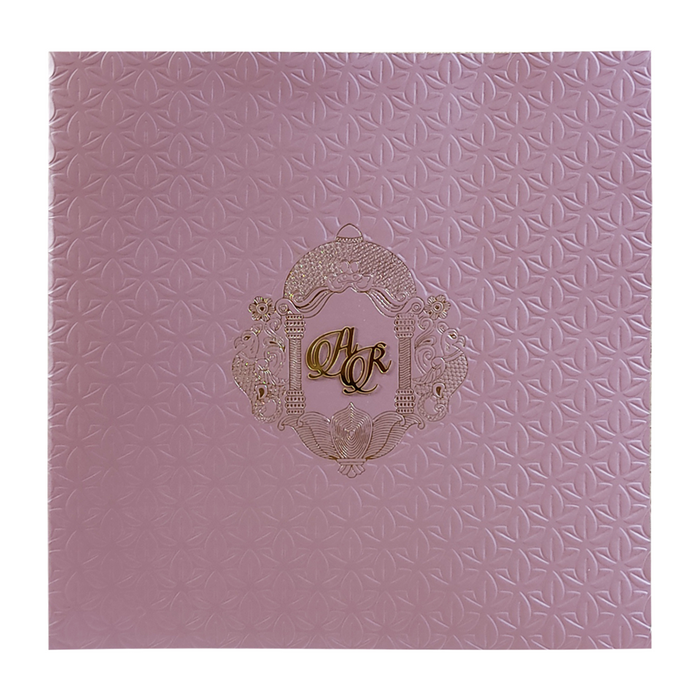 Pink Embossed Wedding Invitation