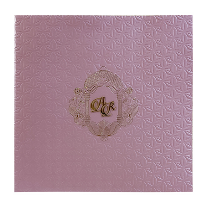 Pink Embossed Wedding Invitation