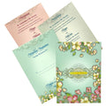 Blue Padded Floral Wedding Card In Offset-KNPO9530B