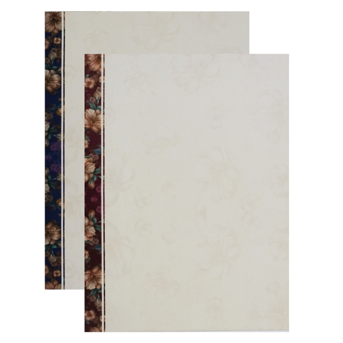 Maroon Cream Floral Door Padded Wedding Card
