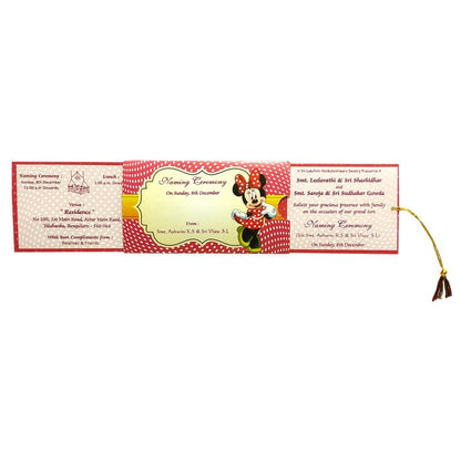 Pink Mini Mouse Birthday Slide Invitation Card
