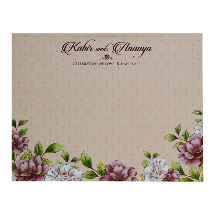 Peach Door Nameplate Wedding Card