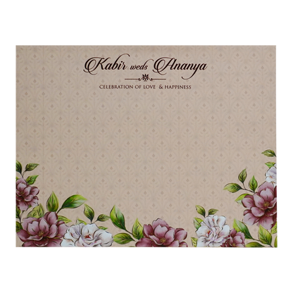 Peach Door Nameplate Wedding Card