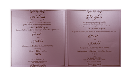 Lavender Embossed Pattern Wedding Invitation